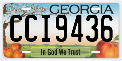 GA license plate CCI9436