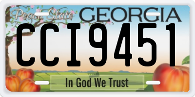 GA license plate CCI9451