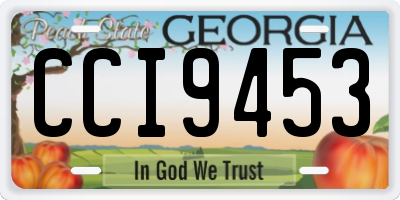 GA license plate CCI9453