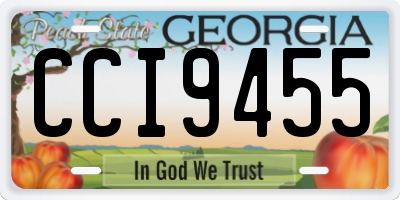 GA license plate CCI9455
