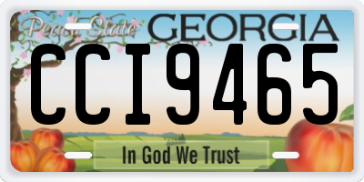 GA license plate CCI9465