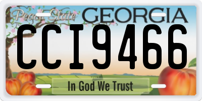 GA license plate CCI9466
