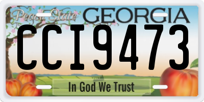 GA license plate CCI9473