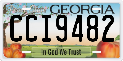 GA license plate CCI9482