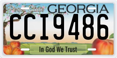 GA license plate CCI9486