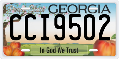 GA license plate CCI9502