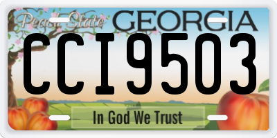 GA license plate CCI9503