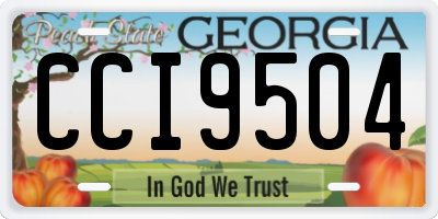 GA license plate CCI9504