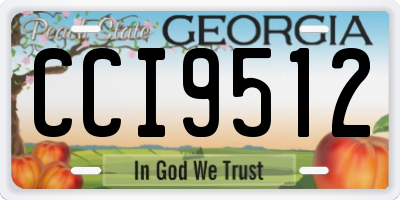 GA license plate CCI9512