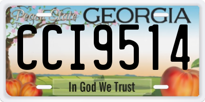 GA license plate CCI9514