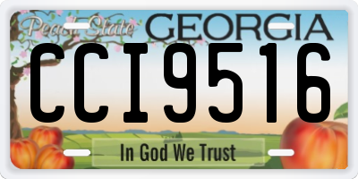 GA license plate CCI9516