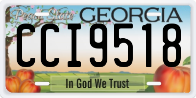 GA license plate CCI9518