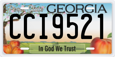 GA license plate CCI9521
