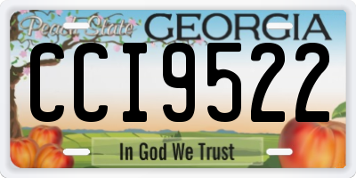 GA license plate CCI9522