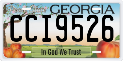 GA license plate CCI9526