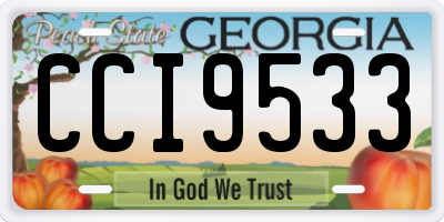 GA license plate CCI9533