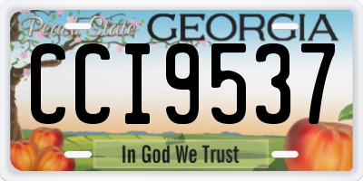 GA license plate CCI9537