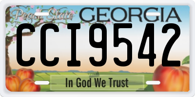 GA license plate CCI9542