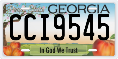 GA license plate CCI9545