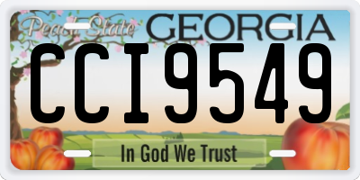 GA license plate CCI9549