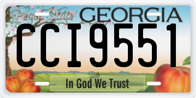GA license plate CCI9551