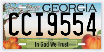 GA license plate CCI9554