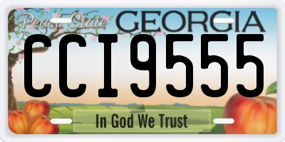 GA license plate CCI9555