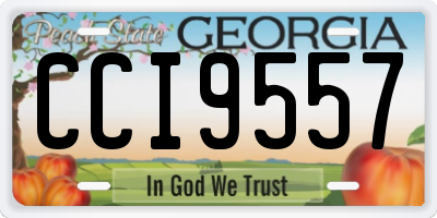 GA license plate CCI9557