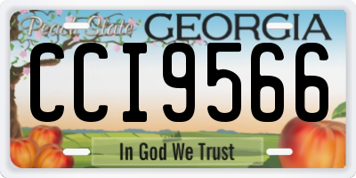 GA license plate CCI9566