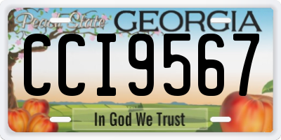 GA license plate CCI9567