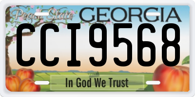GA license plate CCI9568