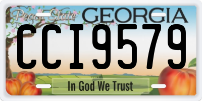 GA license plate CCI9579