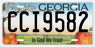 GA license plate CCI9582