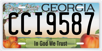 GA license plate CCI9587