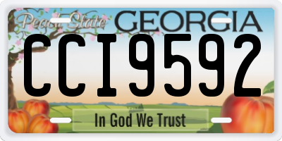 GA license plate CCI9592