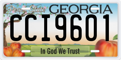 GA license plate CCI9601