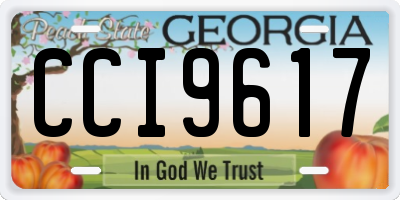 GA license plate CCI9617