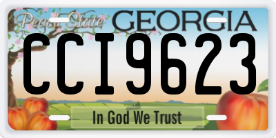 GA license plate CCI9623
