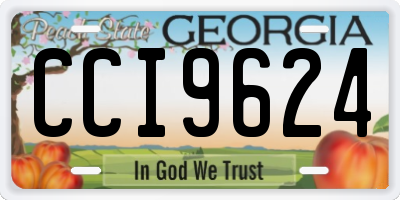 GA license plate CCI9624