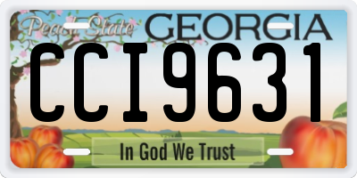 GA license plate CCI9631