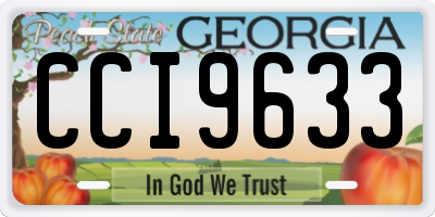 GA license plate CCI9633