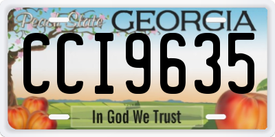 GA license plate CCI9635
