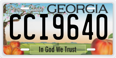 GA license plate CCI9640