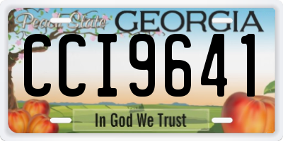GA license plate CCI9641
