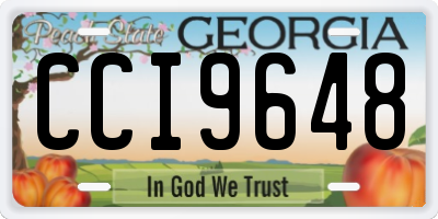 GA license plate CCI9648