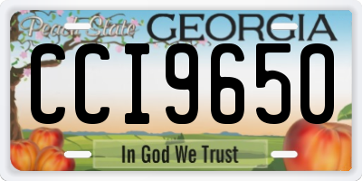 GA license plate CCI9650