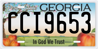 GA license plate CCI9653