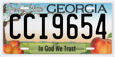 GA license plate CCI9654