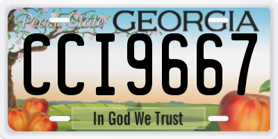 GA license plate CCI9667