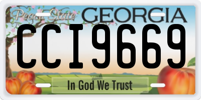 GA license plate CCI9669